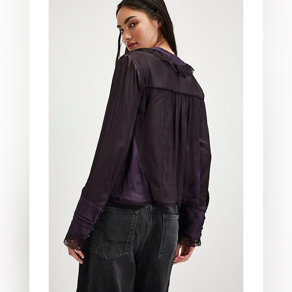 Free People Elsa Silky Bed Jacket - Picture 3 of 8